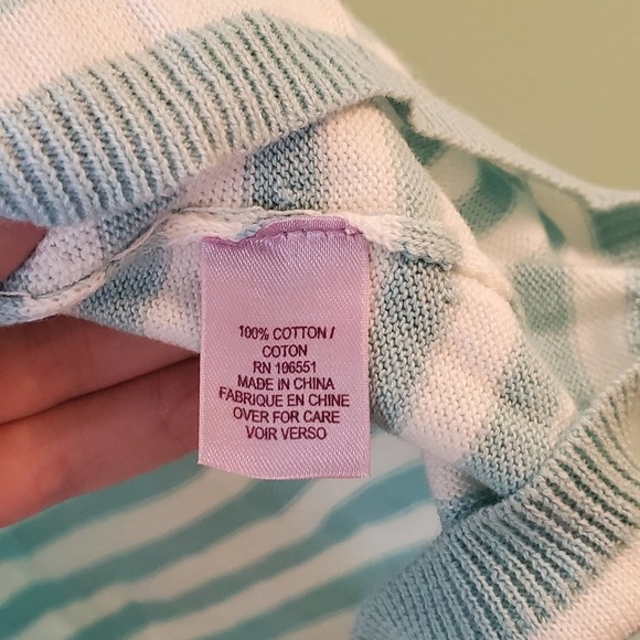 NWT Calypso Enfant Light Blue Striped Cotton Dress ~ French Designer Size 6 Girl - Picture 8 of 10